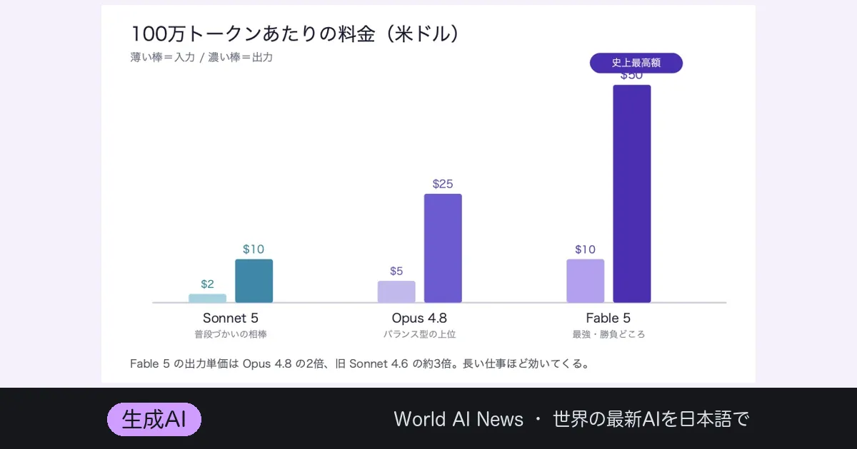 Claude Fable 5、7月1日に世界復帰——そして7月7日から”最強AIは有料”へ