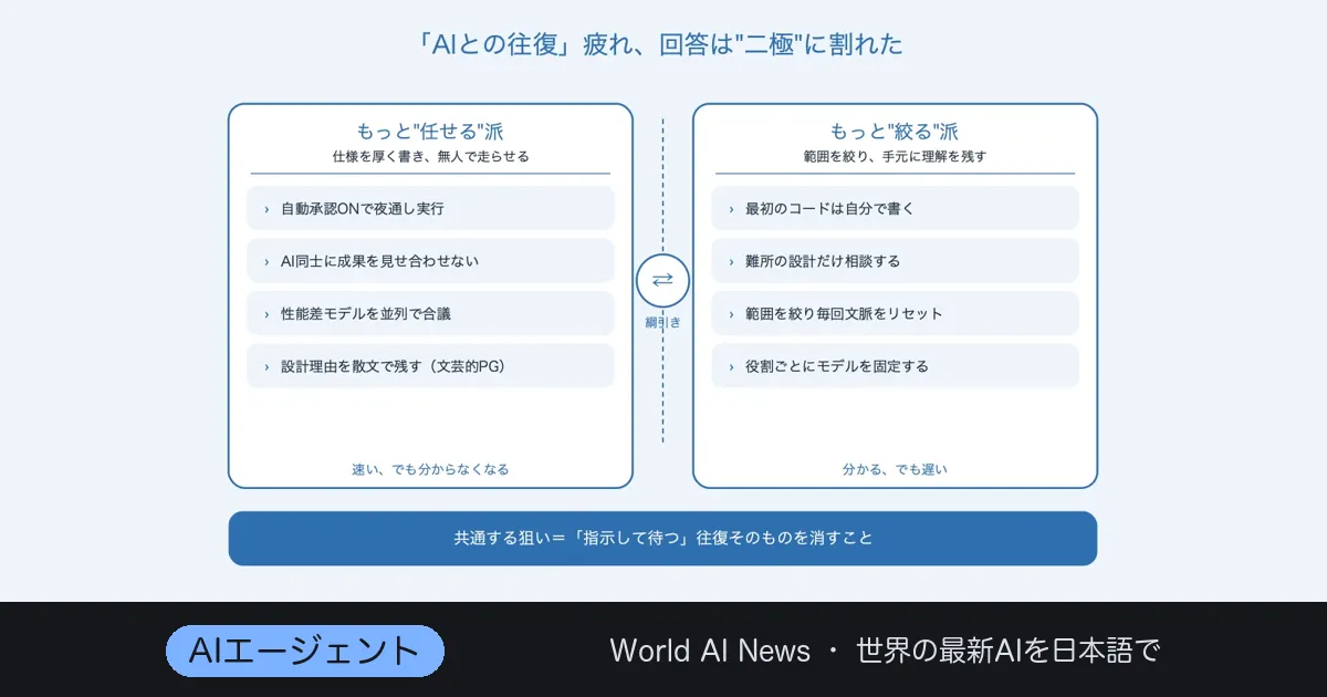「AIとの往復がしんどい」——HNで集まった”別のコーディング”12の型