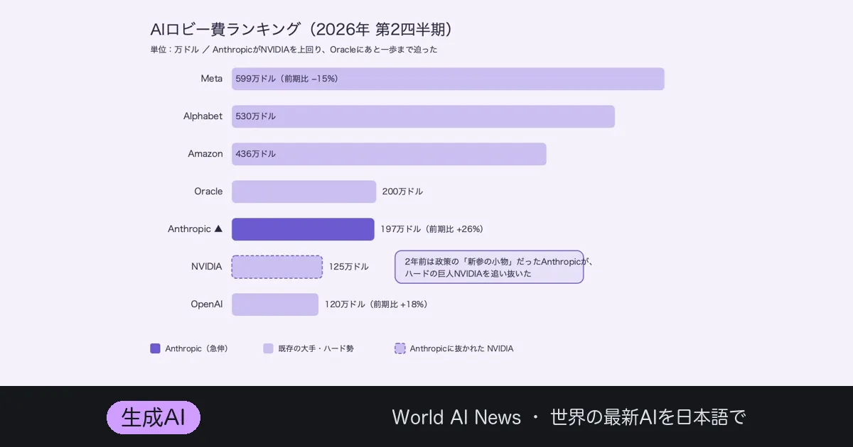 AnthropicがNVIDIAを抜いた——AIロビー費、過去最高の四半期