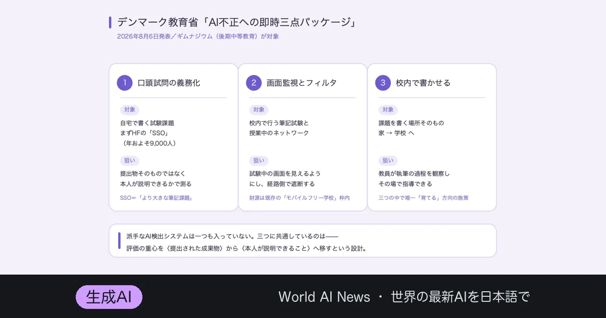 デンマーク、書いた文章を口で守れ——AI不正への即時三点セット